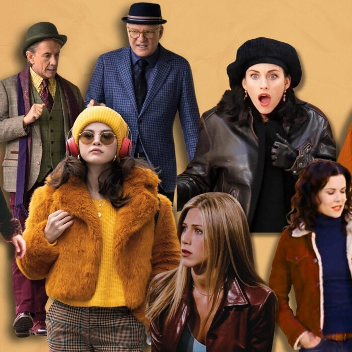 Herbstliches Fashion-Moodboard mit Vintage-Mode und gemütlicher Serienatmosphäre